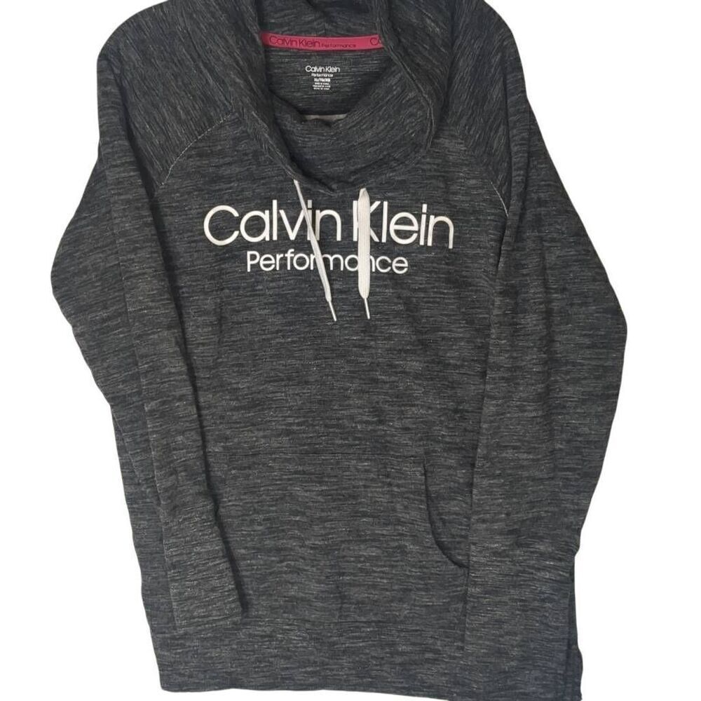 Calvin Klein Performance Marled Charcoal Cowl Neck Sweatshirt XL
